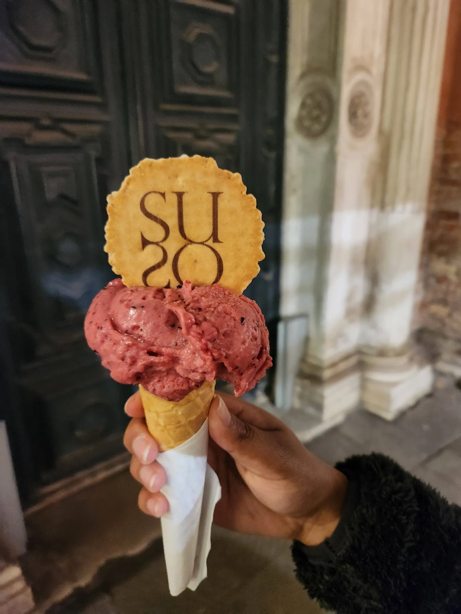 A gelato cone from Suso in Venice