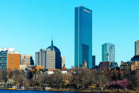 The Boston skyline across the Charles River