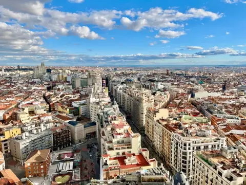 The rooftops of Madrid from above
