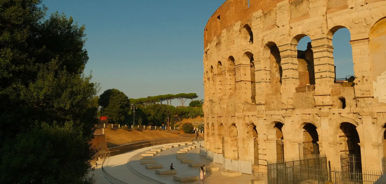 The Colosseum in Rome in warm evening light
